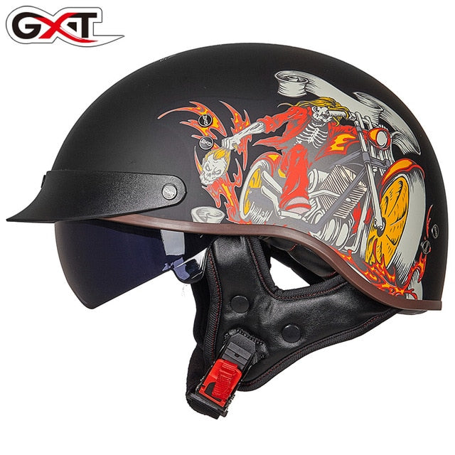 Motorcycle Helmet Vintage Moto Helmet Open Face Scooter Biker Motorbike Racing riding Helmet With DOT Certification
