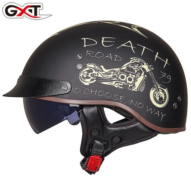 Motorcycle Helmet Vintage Moto Helmet Open Face Scooter Biker Motorbike Racing riding Helmet With DOT Certification