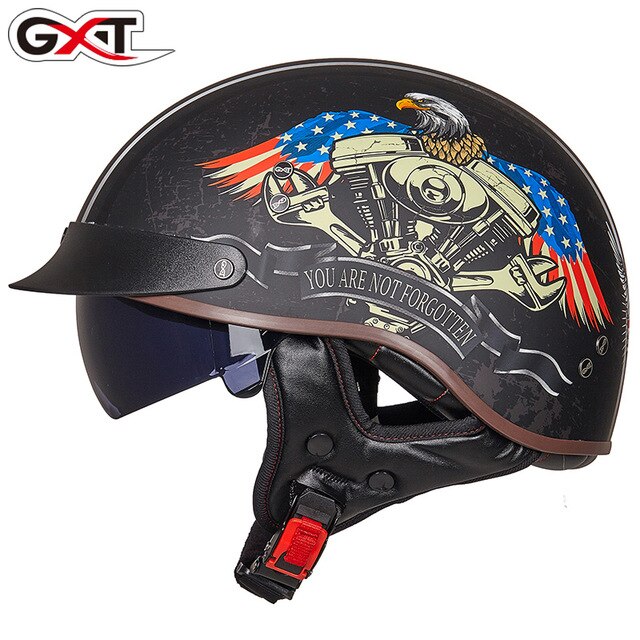 Motorcycle Helmet Vintage Moto Helmet Open Face Scooter Biker Motorbike Racing riding Helmet With DOT Certification
