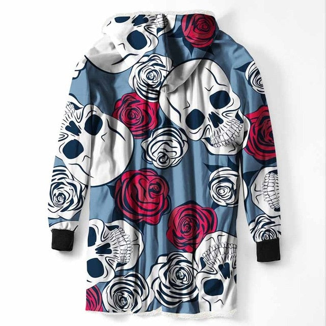 Fashion Cool Sugar Skull Hooded Blanket