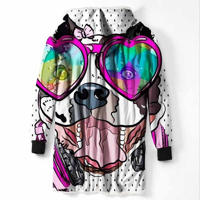 Fashion Cool Sugar Skull Hooded Blanket