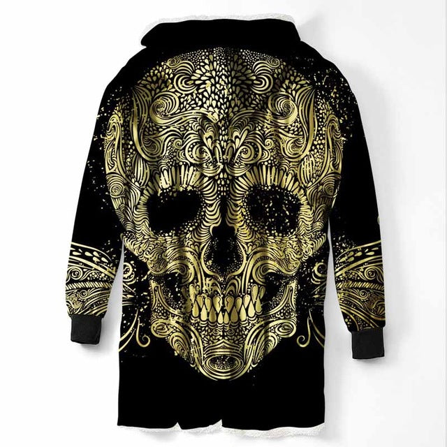Fashion Cool Sugar Skull Hooded Blanket