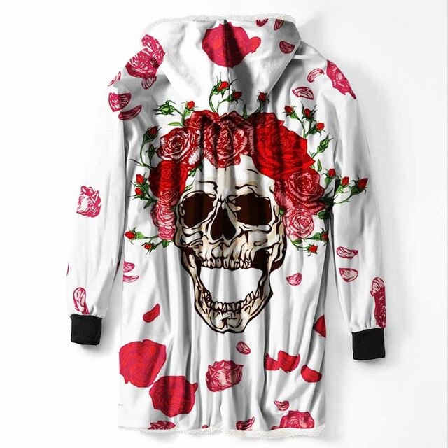 Fashion Cool Sugar Skull Hooded Blanket