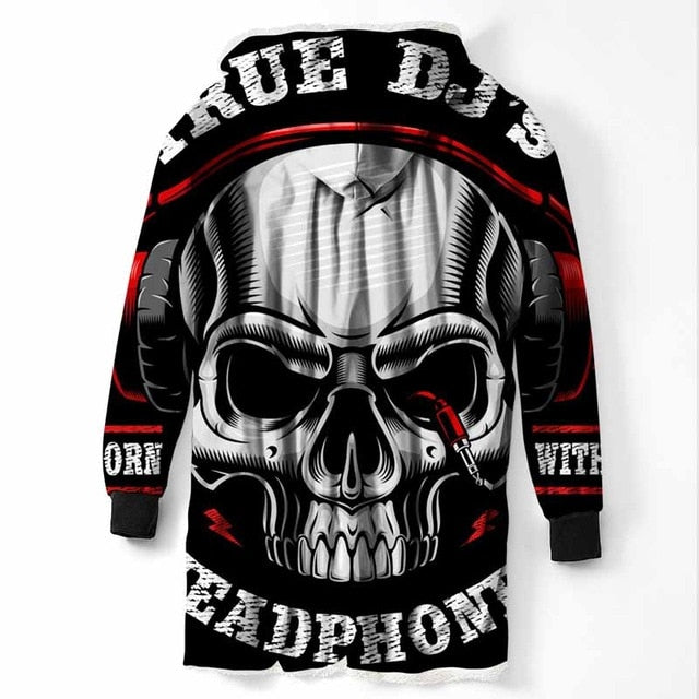 Fashion Cool Sugar Skull Hooded Blanket