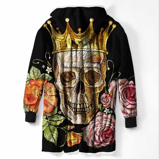 Fashion Cool Sugar Skull Hooded Blanket