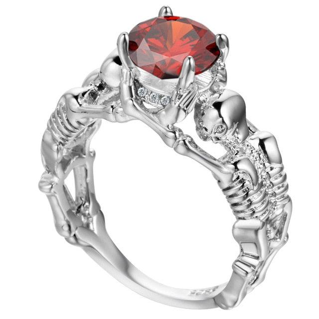 Ghost evil Skull skeleton Hand CZ Ring European and American Punk style Motor Biker Men Ring new skull men's jewelry