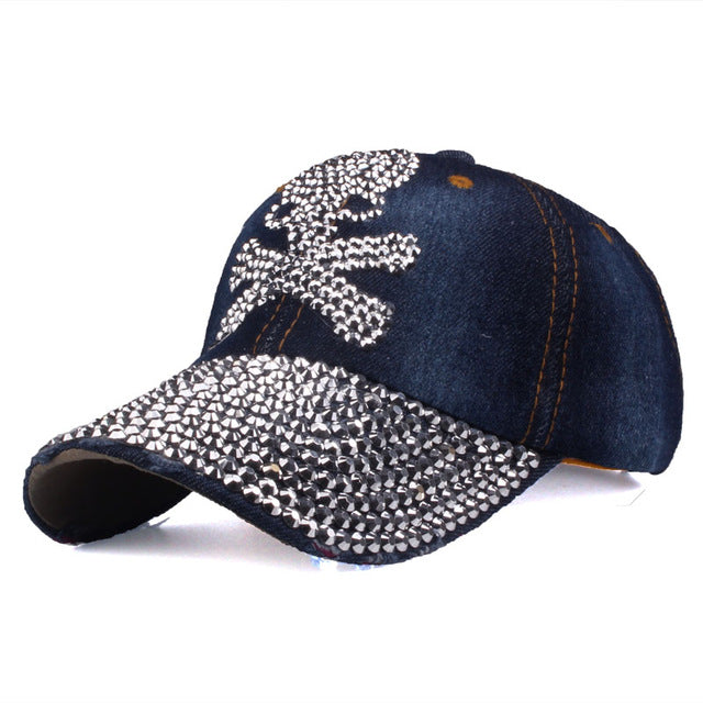 Baseball caps for women and men Casual Rhinestones Skull cap new fashion high quality Unisex hat Female Peaked cap