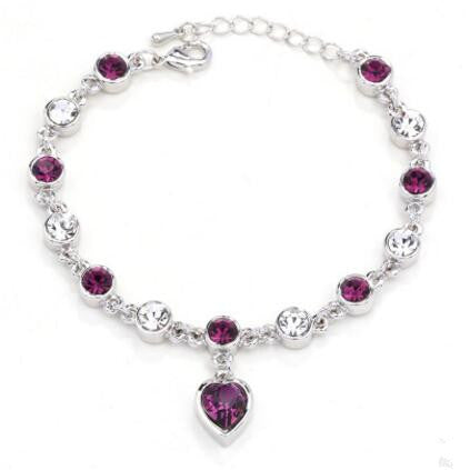 Fashion Bracelet Hot Wedding Female Heart Crystal Bracelets For Women Luxury Temperament Silver-Color Fine Jewelry Gift