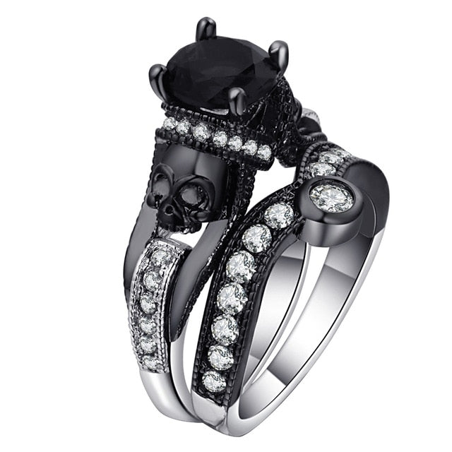 Skull Ring Set For Women Men