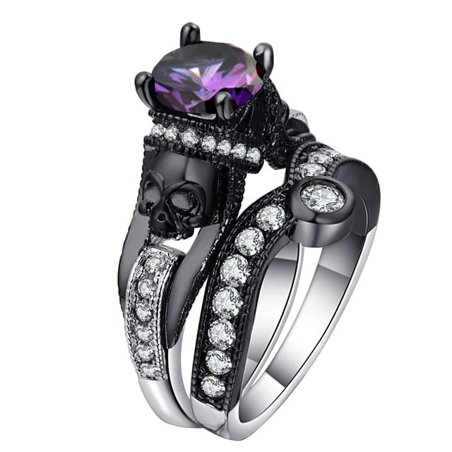 Skull Ring Set For Women Men