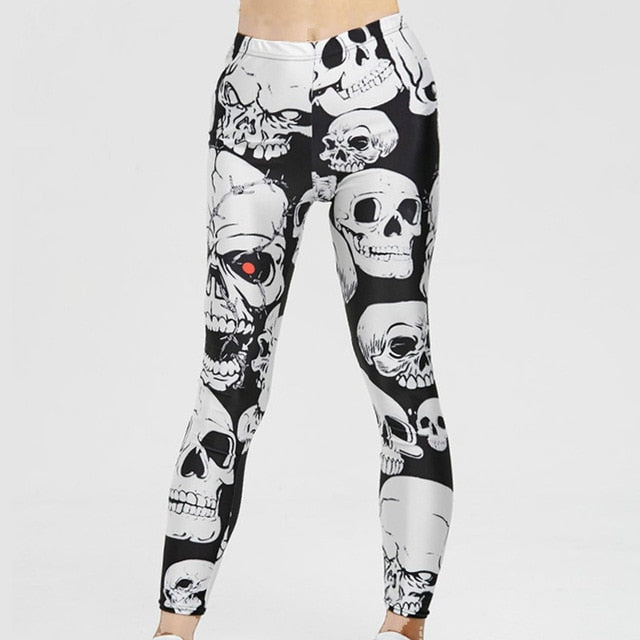 New Arrival Skull Head Printed Sport &yoga Leggings for Women 3D Printed Pants Slim Fitness Working Out Woman Leggings