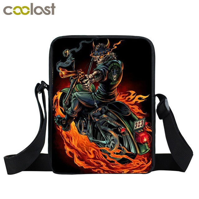 Dark Gothic Mini Messenger Bag Skull Crossbody Bags
