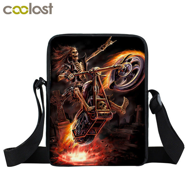 Dark Gothic Mini Messenger Bag Skull Crossbody Bags