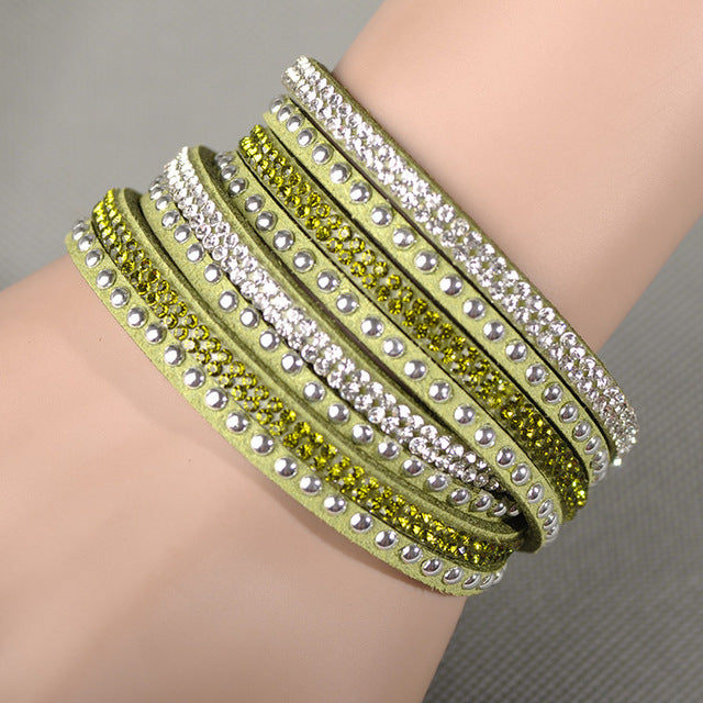 Lokaer Hot Sale Wholesale Fashion Wrap Bracelet Multilayer Bracelets 6 Colors To Choose For Women Gift