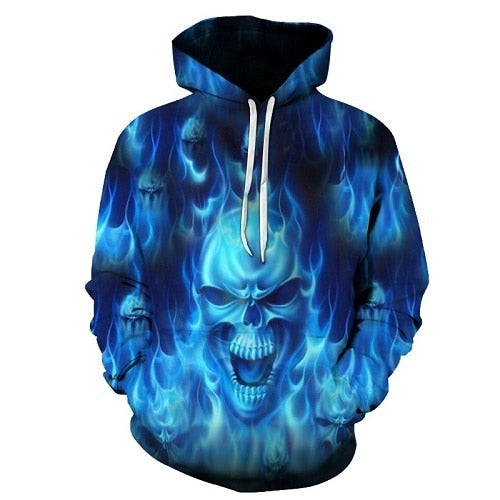 Unisex Sweatshirt 3D Skull Printed Pullovers Hoodies