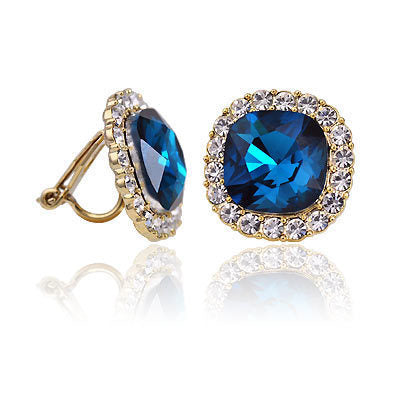 Multicolour Rhinestone Crystals Opal Butterfly Clip Earrings For Women Female Jewelry No Hole Ear Clips Earring Brincos ear cuff