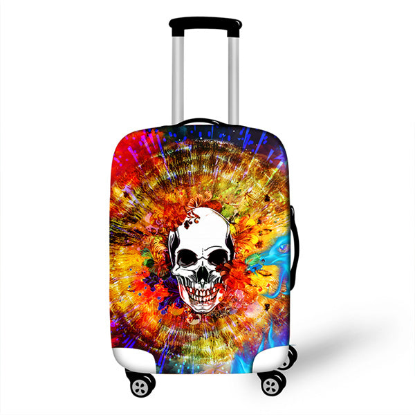 Cartoon 3D Sugar Skull Print Travel Luggage Protective Covers 18 to 28 Inch High Elastic Women Suitcase Dust Protections Cover