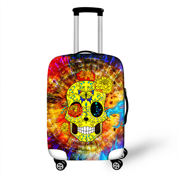 Cartoon 3D Sugar Skull Print Travel Luggage Protective Covers 18 to 28 Inch High Elastic Women Suitcase Dust Protections Cover