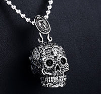 Stainless steel SUGAR Virgin Mary SKULL CROSS MEXICAN GOTHIC BIKER ROCKER PENDANT NECKLACE charm men women fashion jewelry