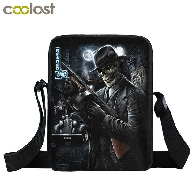 Dark Gothic Mini Messenger Bag Skull Crossbody Bags