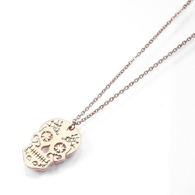 Sugar Skull Necklace Mexican Day Of The Dead