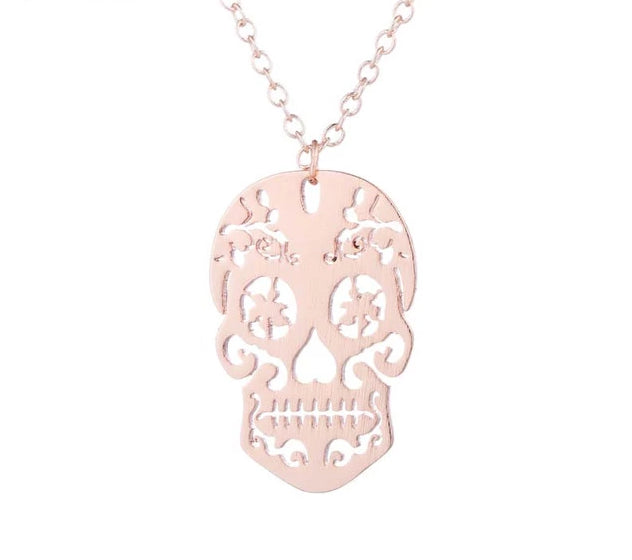 Skeleton Pendant Necklace Women Ethnic Skull Necklaces