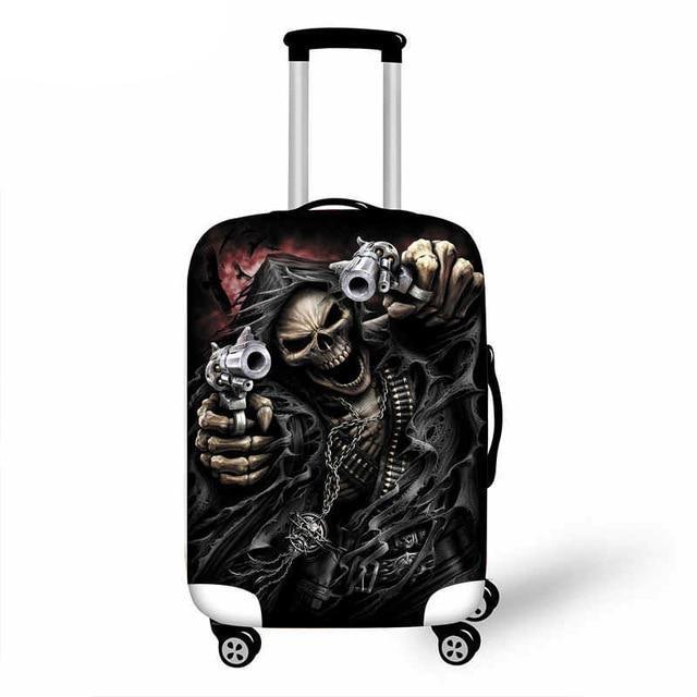 Punk Rock Guitar Rose Skull Suitcase Cover Travel Accessories Elastic Protective Luggage Covers Anti-dust Case Cover 18-28 inch