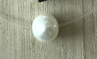 Fashion Square Imitation Pearl Stone Crystal Zircon Necklace Invisible Transparent Fishing Line Chain Necklace For Women