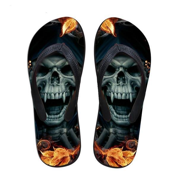 Skull Beach Flip Flops Slip-on Slippers