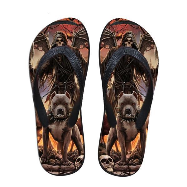 Skull Beach Flip Flops Slip-on Slippers