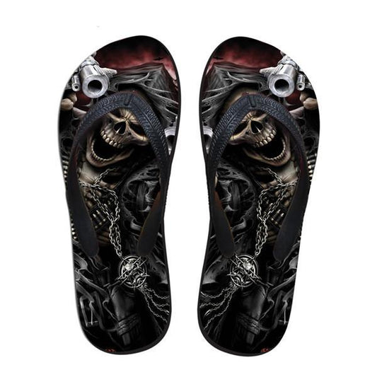 Skull Beach  Flip Flops Slip-on Slippers