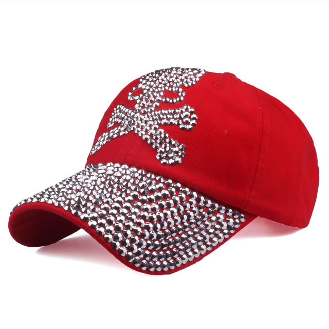 Baseball caps for women and men Casual Rhinestones Skull cap new fashion high quality Unisex hat Female Peaked cap