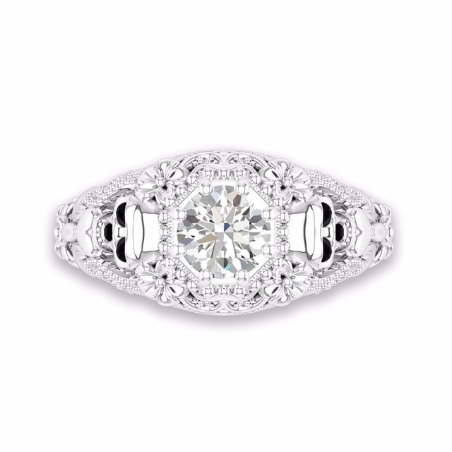 Gothic skull Style Engagement Wedding Party Classic Silver