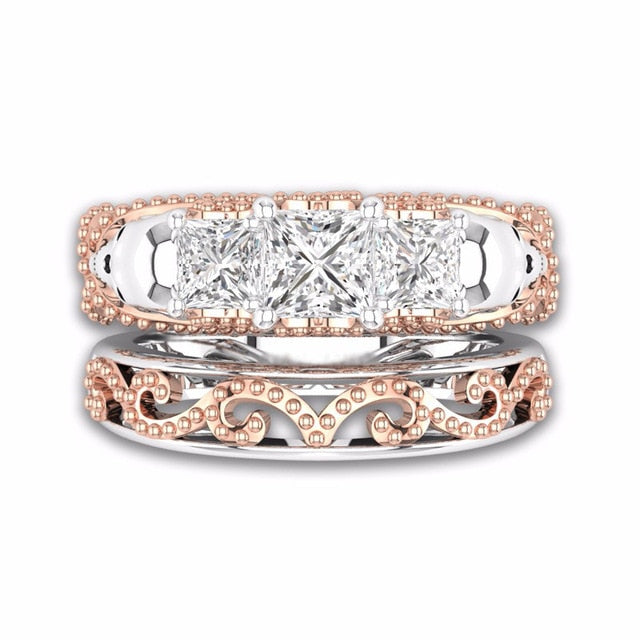 Gothic Skull Hollow Style Round Finger Silver Rose Gold Color Crystal