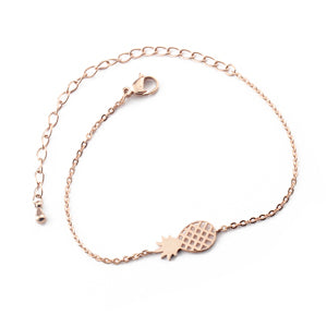 Pineapple Bracelet For Women Dainty Gifts BFF Jewelry 2017 Friendship Stainless Steel Rose Gold Ananas Bracelet Femme