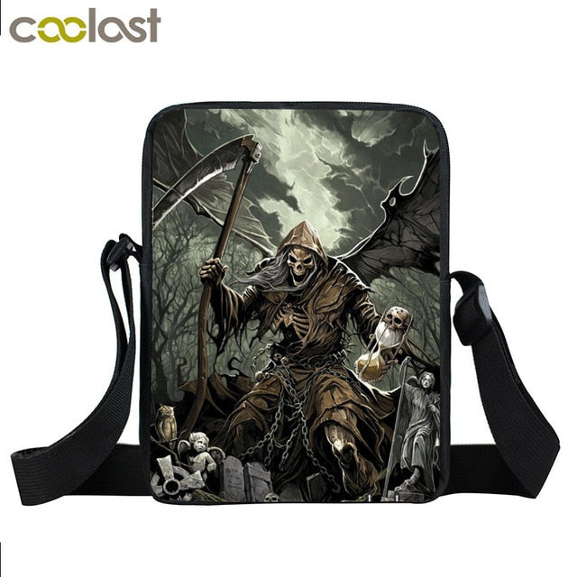 Dark Gothic Girl Mini Skull Crossbody Bags