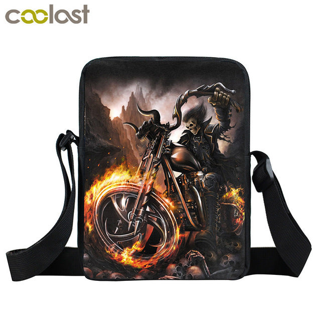 Dark Gothic Angel Skull Mini Messenger Bag Girls Ladies Shoulder Bags Grim Reaper Punk Women Cross Bag Kids Gift Bags Bookbag