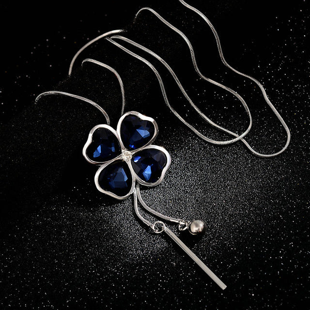 Luxury bohemia Accessories Zircon Snowflake Sweater chain Long Wild snow Necklace Dress Pendant Crystal Jewelry