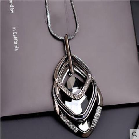 Luxury bohemia Accessories Zircon Snowflake Sweater chain Long Wild snow Necklace Dress Pendant Crystal Jewelry