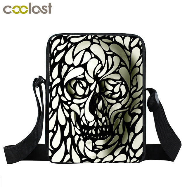 Dark Gothic Mini Messenger Bag Skull Crossbody Bags