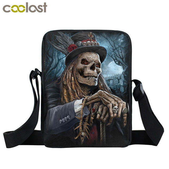Dark Gothic Mini Messenger Bag Skull Crossbody Bags