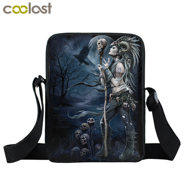 Dark Gothic Mini Messenger Bag Skull Crossbody Bags