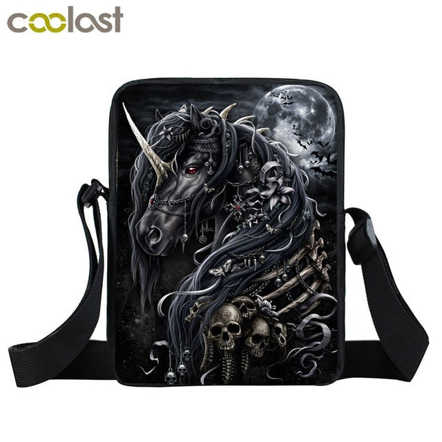 Dark Gothic Mini Messenger Bag Skull Crossbody Bags