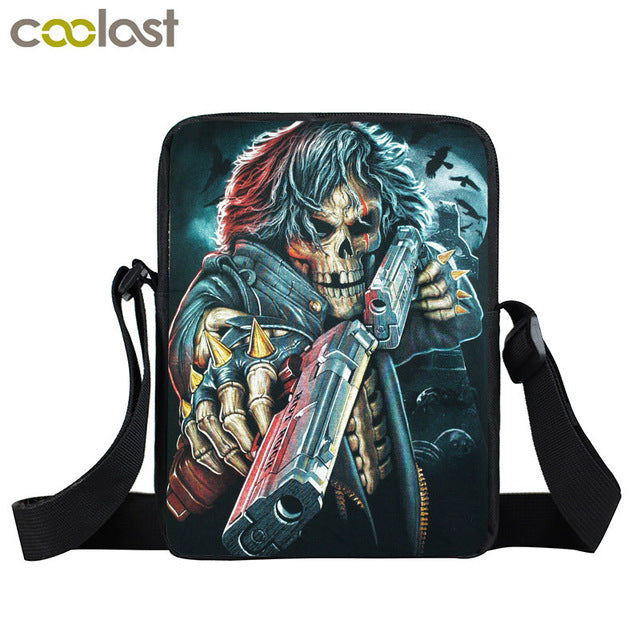 Dark Gothic Mini Messenger Bag Skull Crossbody Bags