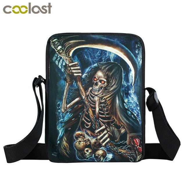 Dark Gothic Mini Messenger Bag Skull Crossbody Bags
