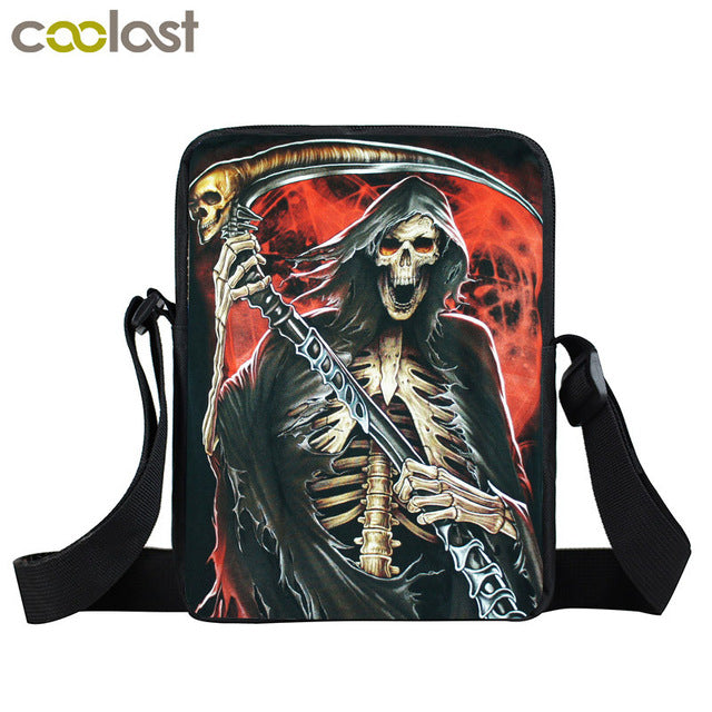 Dark Gothic Mini Messenger Bag Skull Crossbody Bags