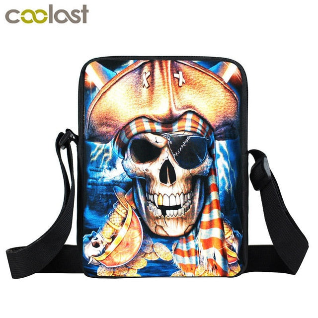 Dark Gothic Mini Messenger Bag Skull Crossbody Bags