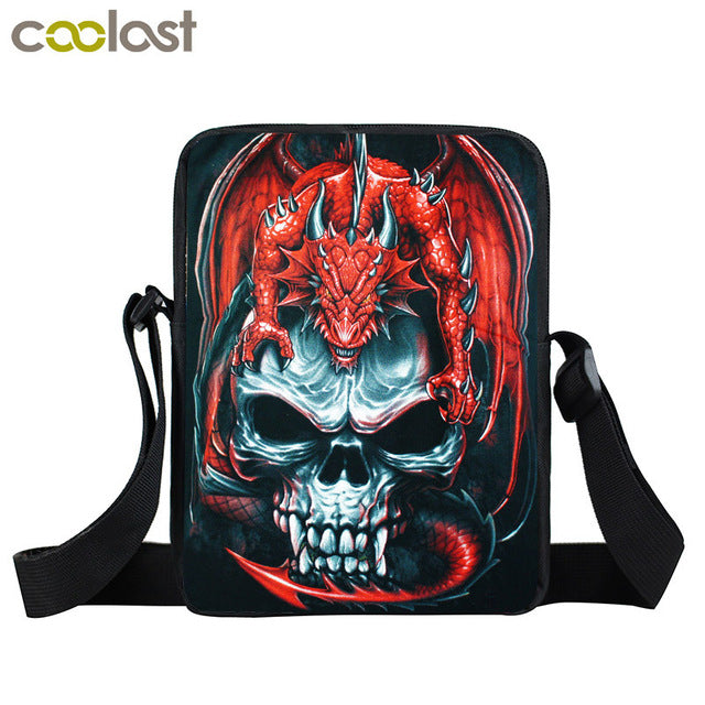 Dark Gothic Mini Messenger Bag Skull Crossbody Bags