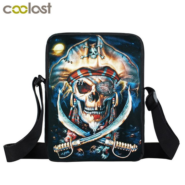 Dark Gothic Mini Messenger Bag Skull Crossbody Bags