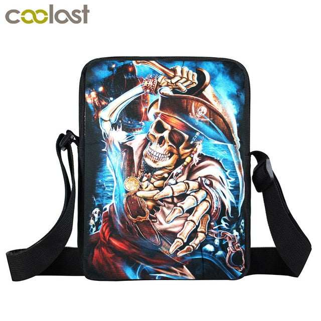 Dark Gothic Mini Messenger Bag Skull Crossbody Bags